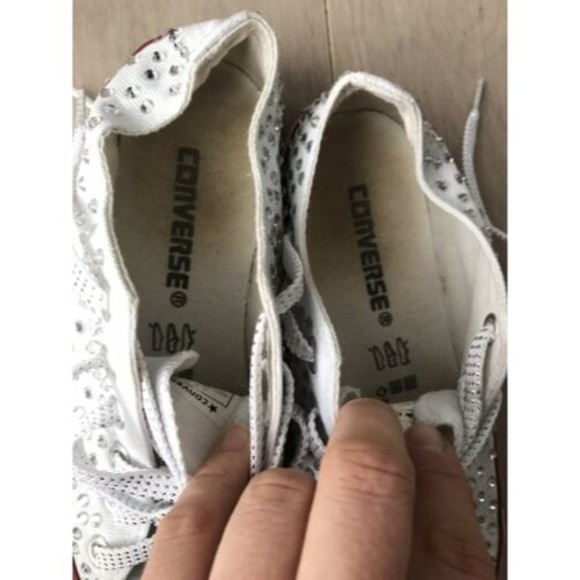 Converse All Star sneakers unisex women 7.5  white Swarovski crystals Shoes - Picture 7 of 7